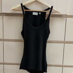 Wilfred Black Ribbed Fitted Tank Top